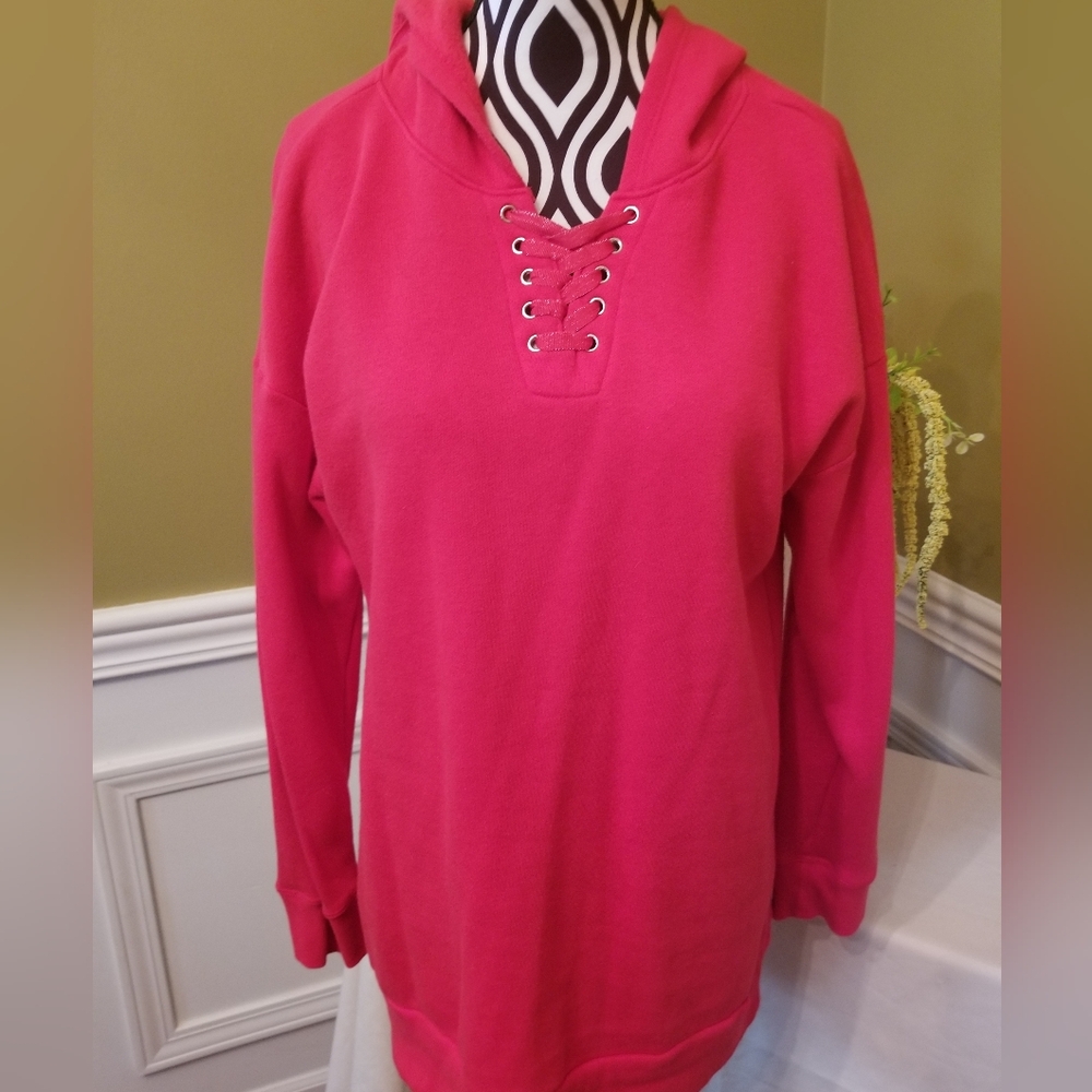 Justice Red Lace Up Hoodie Sweatshirt Girls 14/16 Plus